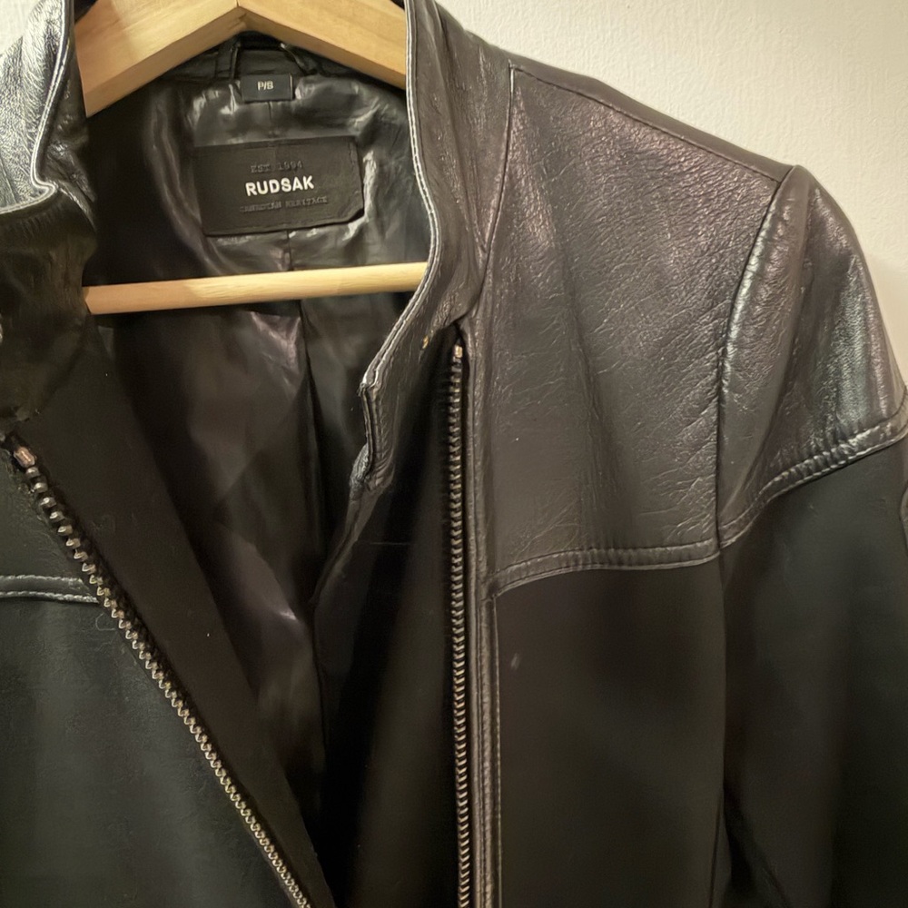 RUDSAK women Black Leather Jacket